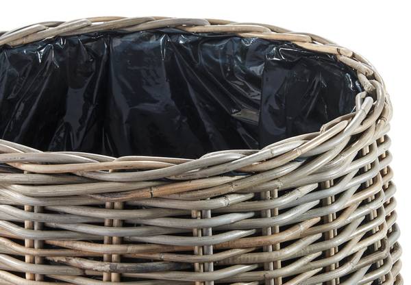 Pflanzkorb VERDANA Grau - Rattan - 46 x 42 x 46 cm