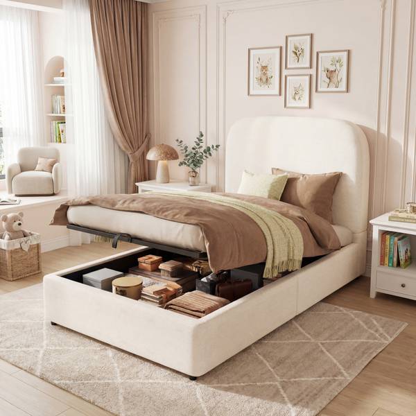 Lit d’enfant Zoom Ⅰ Beige - Bois manufacturé - 98 x 100 x 213 cm