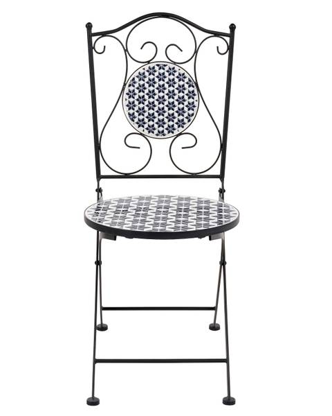 Gartenset SIROLO 2-tlg Schwarz - Blau - Weiß - Metall - 40 x 90 x 44 cm