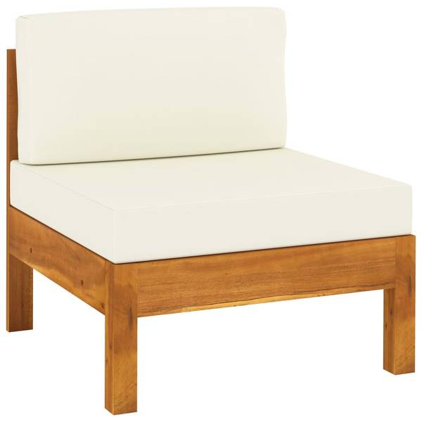 Salon de jardin 3006534-2 (lot de 5) Blanc - Polyester - Acacia - 60 x 25 x 100 cm