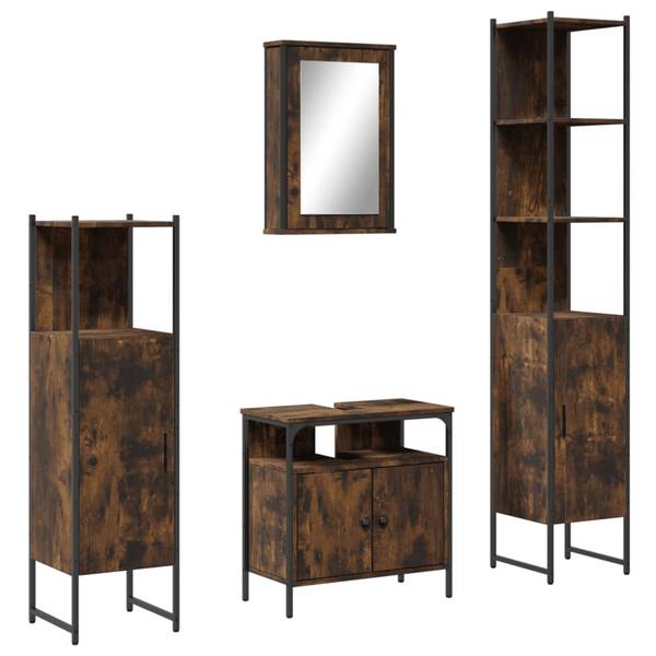 Badmöbel 3033740 4-teilig Braun - Holzwerkstoff - 30 x 60 x 60 cm