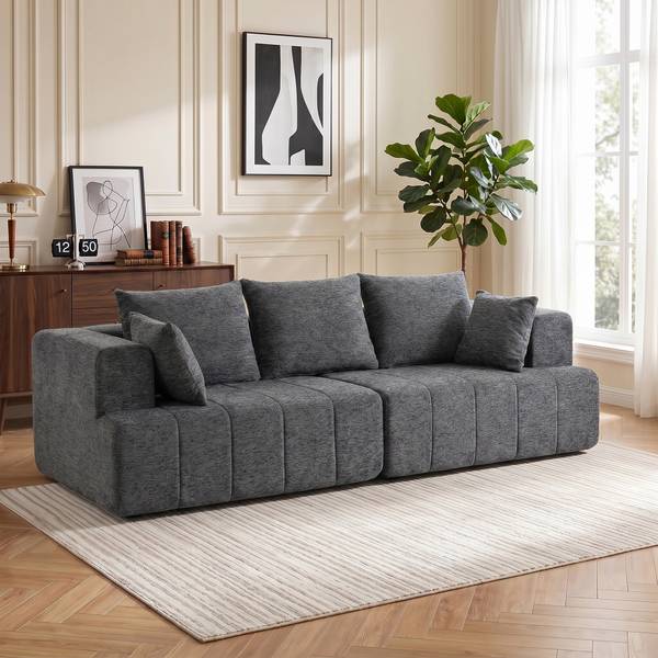 3-Sitzer-Sofa 83B-861V01GY Grau - Chenille - Polyester - 104 x 87 x 248 cm