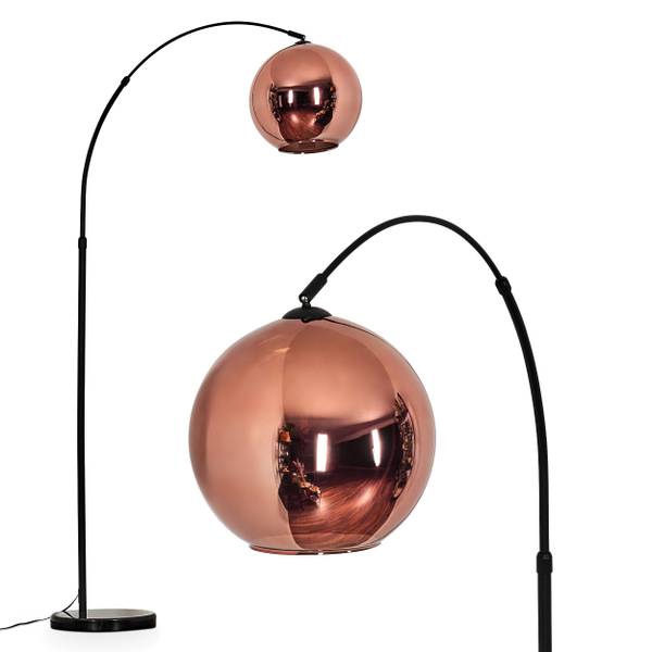 Stehlampe Cesaro Aluminium - Klarglas - Marmor - 114 x 185 x 72 cm