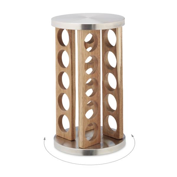 Tourniquet à épices avec pots en verre Marron - Argenté - Acier inoxydable - 20 x 34 x 20 cm
