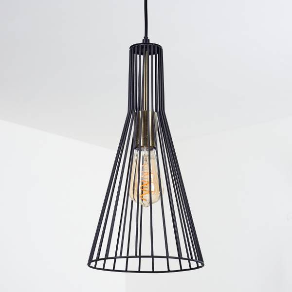 Deckenleuchte Poggiomarino Schwarz - Metall - 21 x 125 x 21 cm