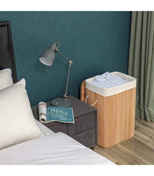 Wäschekorb Mondeville Bambus / Webstoff - Braun