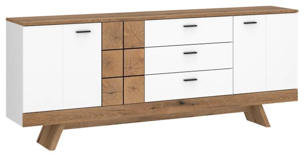 Kommode ORETA Braun - Weiß - Holzwerkstoff - 184 x 79 x 40 cm