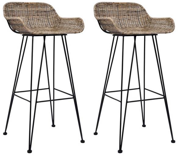 Barhocker REOK 2er Set Braun - Metall - 48 x 96 x 48 cm