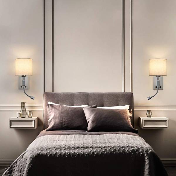 Wandlamp gves wit - ijzer - 20 x 20 x 41 cm