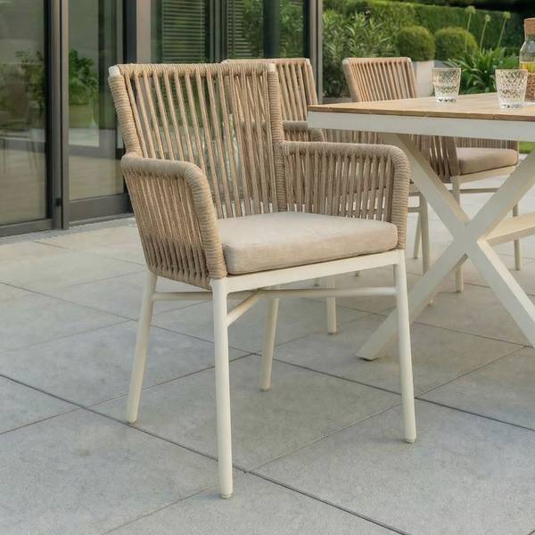 Gartenstühle AFUERA (6er-Set) Weiß - Metall - 56 x 85 x 59 cm