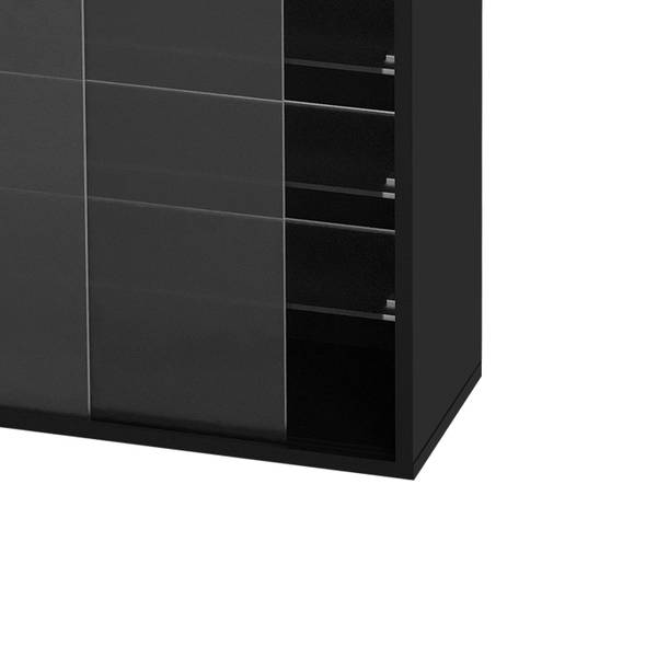Vitrinenschrank JUNZSV-07B_ZWART_A Schwarz - Holz teilmassiv - 60 x 105 x 20 cm