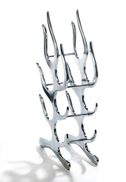 Weinregal FLAME18 Silber - Metall - 15 x 64 x 33 cm