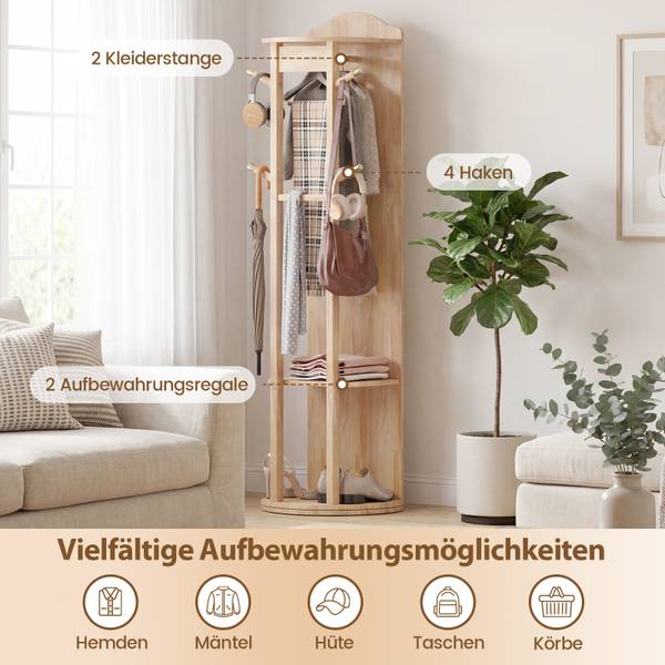 Ganzkörperspiegel VH35782 Braun - Holzwerkstoff - 48 x 168 x 48 cm