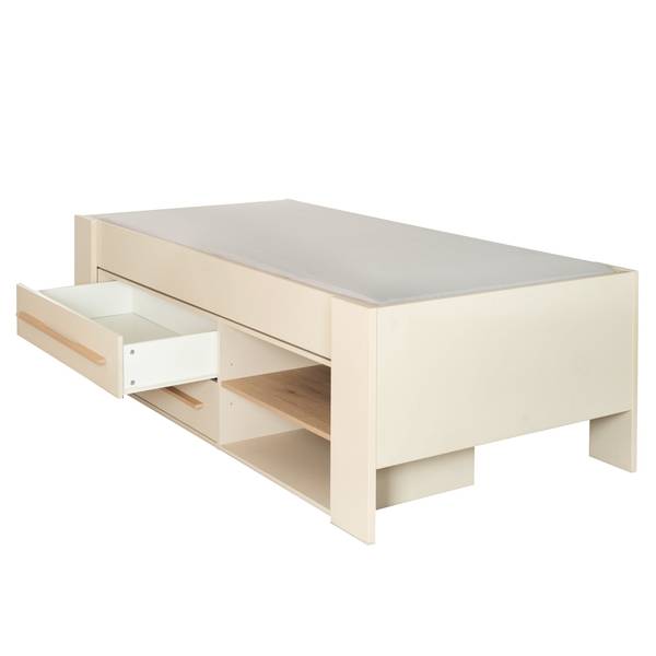 Jugendbett Captain Beige - Massivholz - 101 x 62 x 207 cm