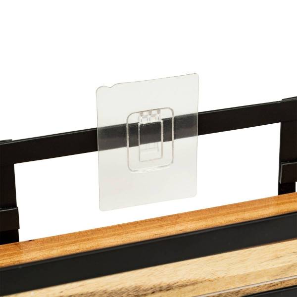Regal BLACKACIA Schwarz - Stein - 10 x 30 x 25 cm