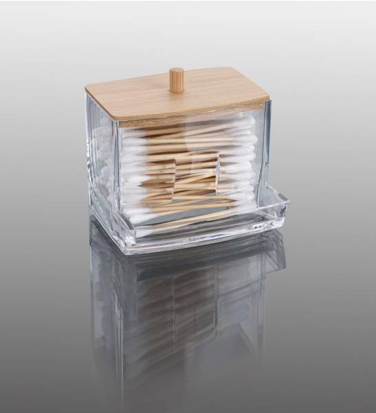 Wattestäbchenbehälter 170490840 Beige - Kunststoff - 9 x 9 x 8 cm