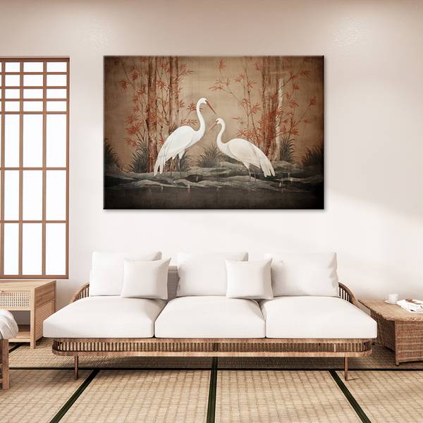 Wandbild tier vogel orientalisch 120 x 80 cm