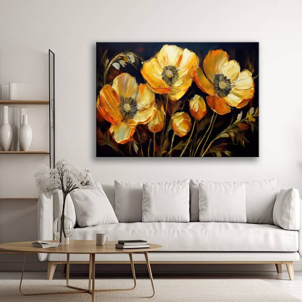 Wandbild mohnblumen feldblumen 120 x 80 cm