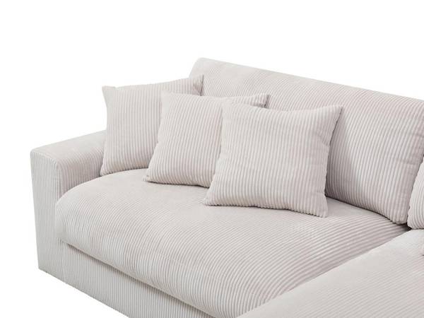 Sofa SIMUZA Beige - Textil - 166 x 84 x 266 cm