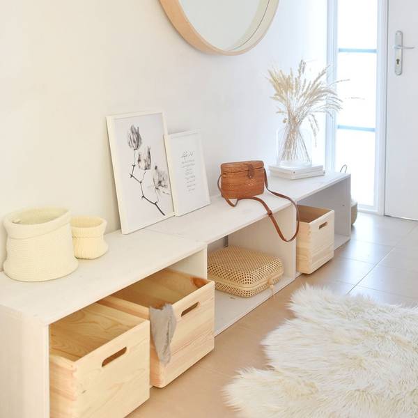 2x1 TV Modul Dinamic Braun - Massivholz - 71 x 37 x 33 cm