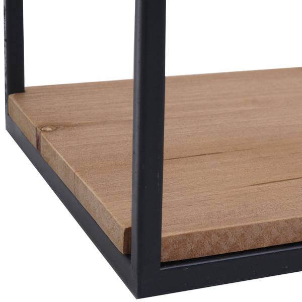 Wandregal Q81 Schwarz - Braun - Tanne - Eisen - 104 x 21 x 18 cm