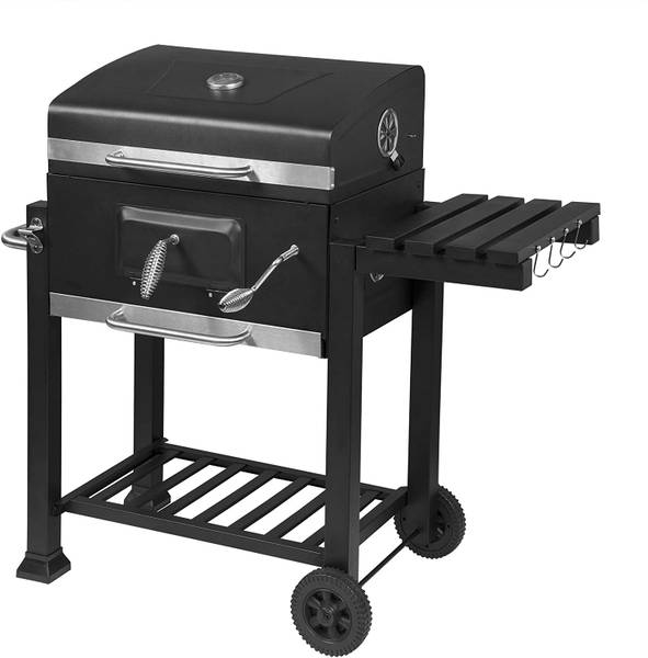 Holzkohlegrill Roger Schwarz - Stahl - 113 x 100 x 46 cm