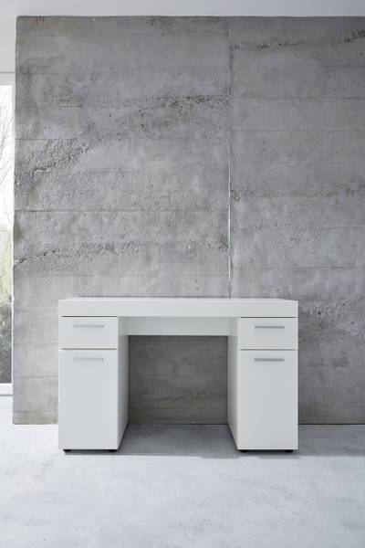 Bureau DELTA Blanc - Bois manufacturé - 120 x 76 x 41 cm