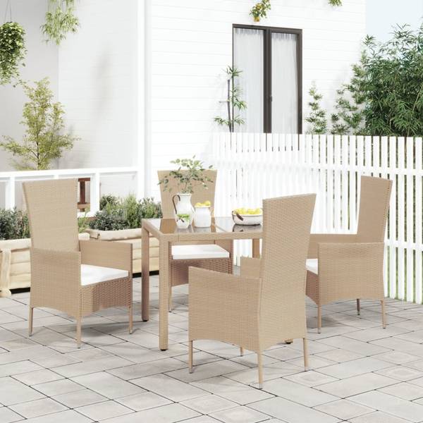 Tuinstoel 3028897 set van 4 beige - staal - 60 x 108 x 58 cm