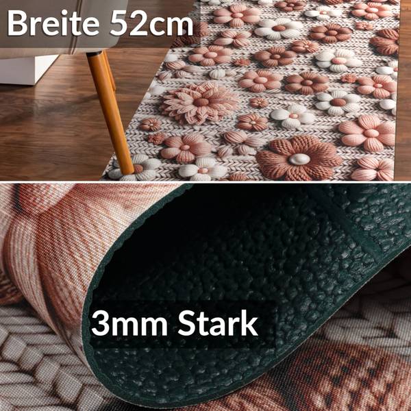 Küchenläufer Blumen Tiefe: 300 cm