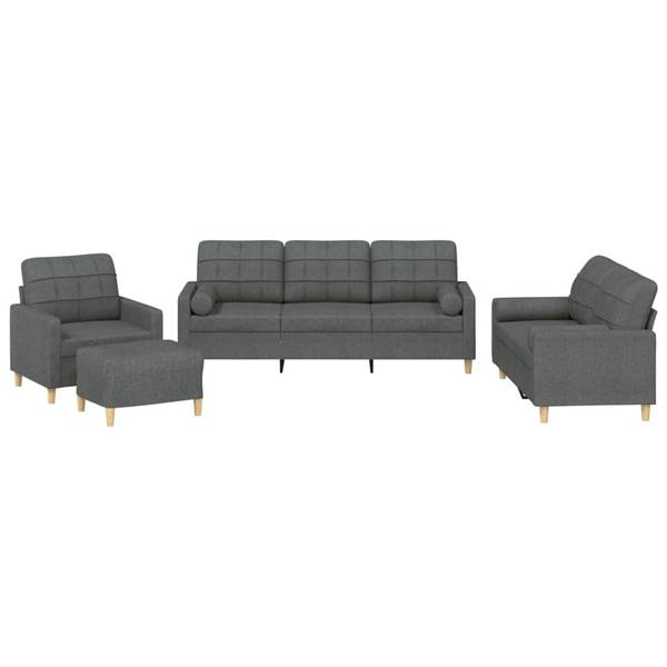 Sofagarnitur 3032139-1 (4-teilig) Dunkelgrau