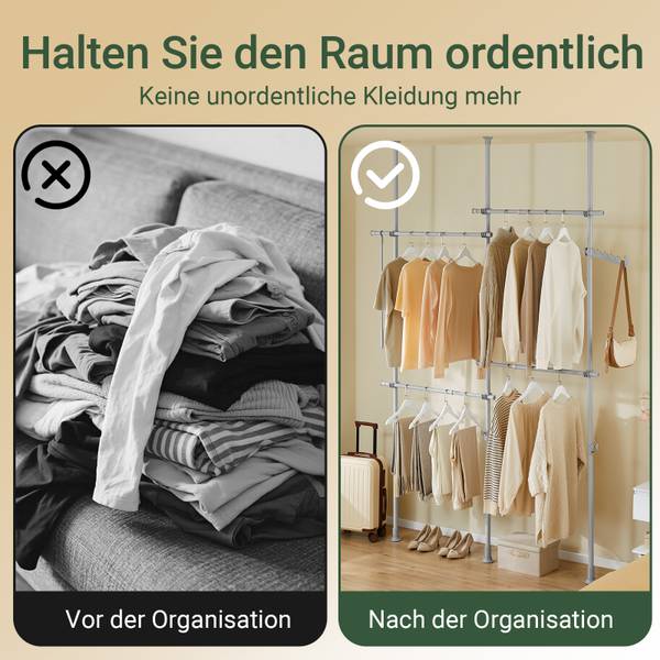 KLS03 Kledingrek | Klerenrailsysteem | Opbergsysteem | Wit