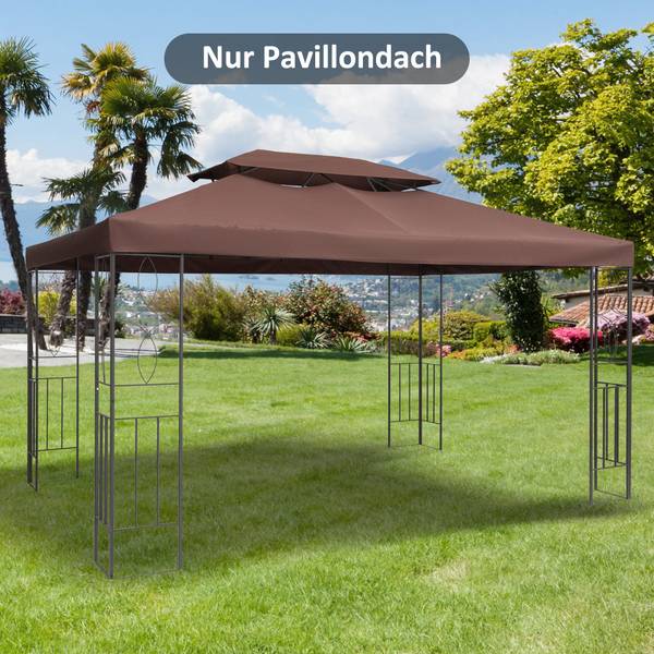 Pavillon Ersatzdach 01-0082 Braun - Textil - 300 x 20 x 400 cm