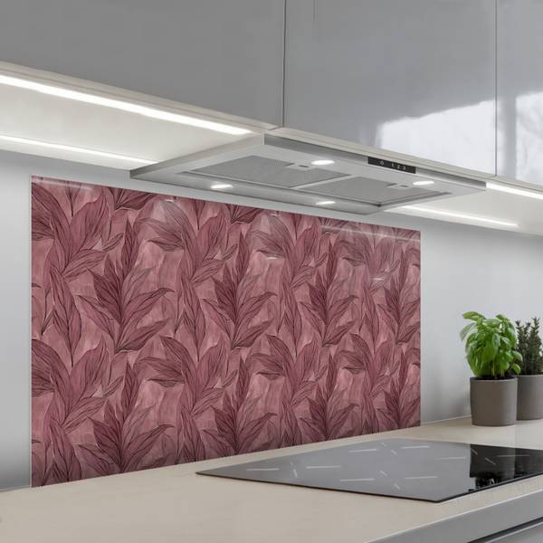SPRITZSCHUTZ KÜCHE Blätter 120 x 60 cm