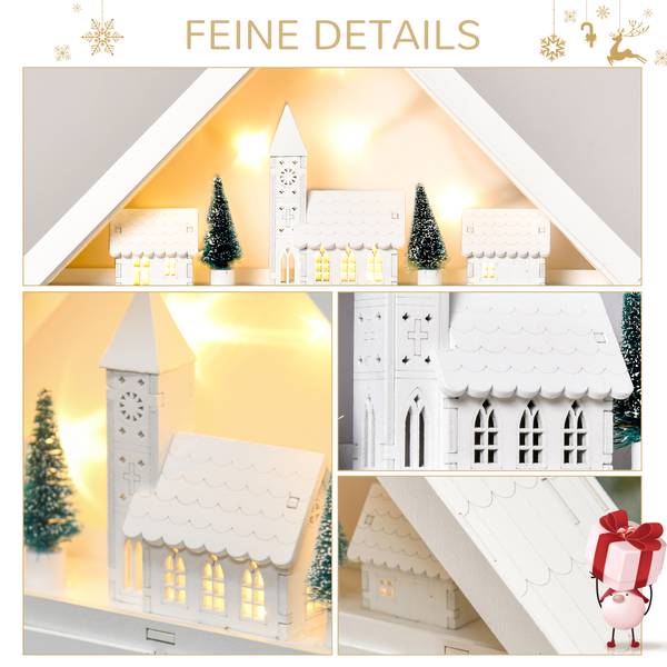 Adventskalender 830-416 Weiß - Holzwerkstoff - 9 x 42 x 39 cm