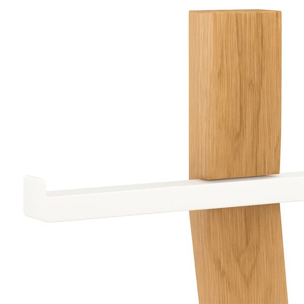 Toiletbutler hout en metaal lichtbruin - wit
