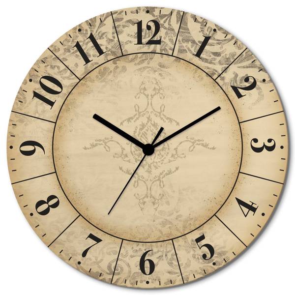 Wanduhr Holz Vintage Zeitflüsterer Beige - Birke - 30 x 30 x 1 cm