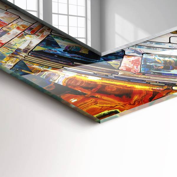 Wandspiegel Abstraktes Kreismosaik Höhe: 80 cm