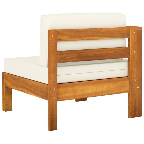 Salon de jardin 3006534-2 (lot de 5) Blanc - Polyester - Acacia - 60 x 25 x 100 cm