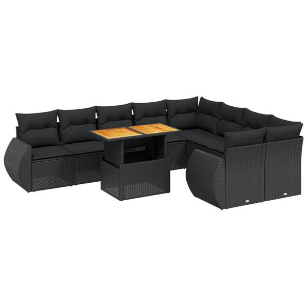 Loungeset 3037162-2 set van 10 zwart