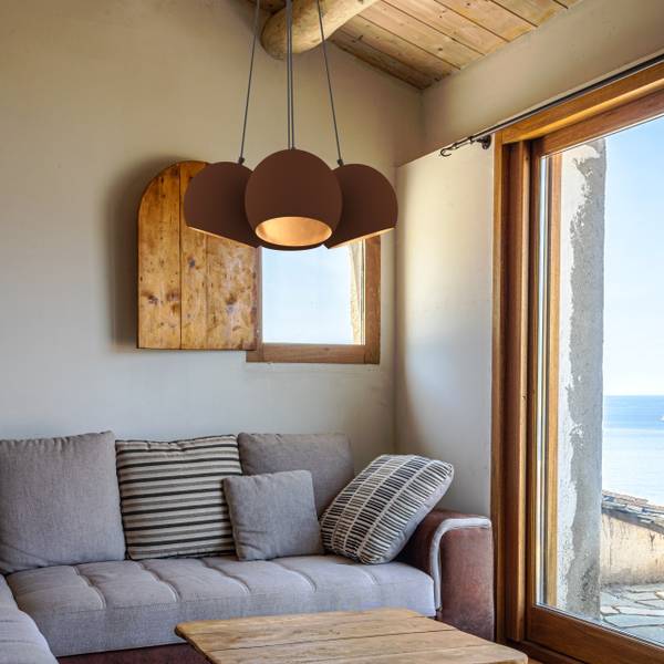 Suspension Joe Marron - Doré - Métal - 25 x 20 x 25 cm