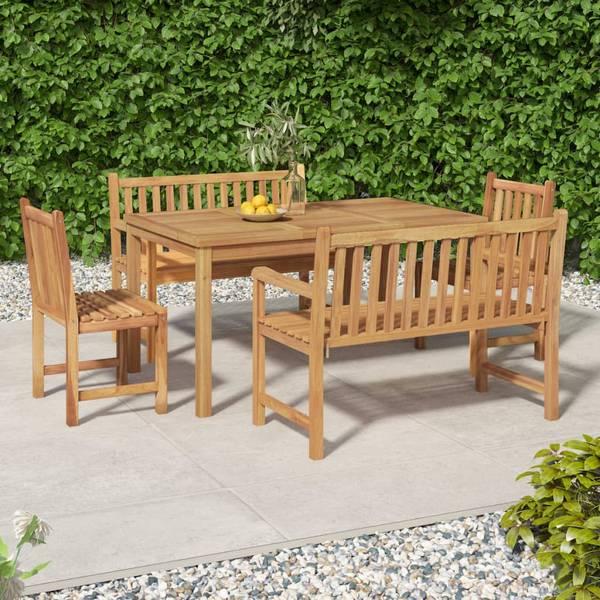 Garten-Essgruppe 3157155 (5-teilig) Braun - Teakholz - 90 x 77 x 150 cm