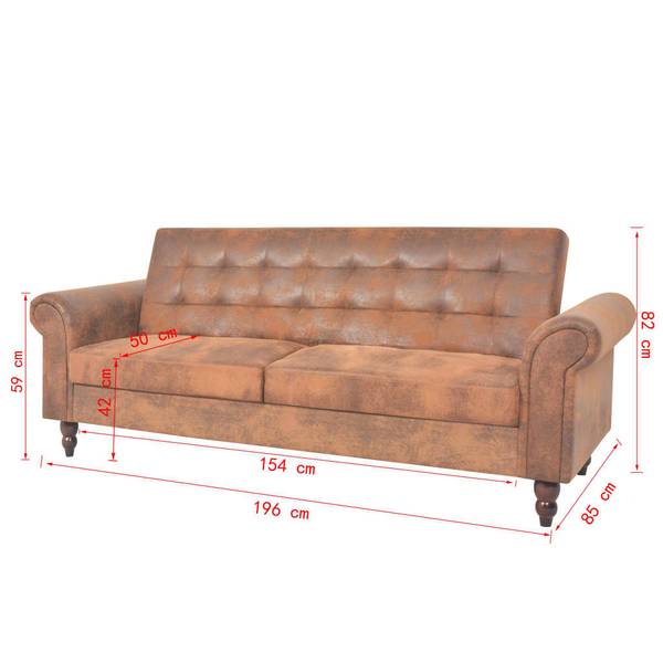 2-Sitzer-Sofa 245584 Braun - Kunstleder - 196 x 59 x 196 cm