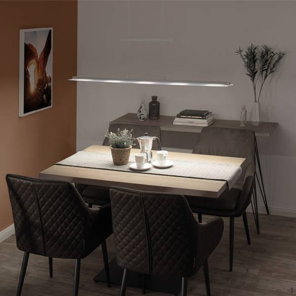 LED Pendellampe LINEAR 100cm Silber - Metall - 12 x 160 x 100 cm