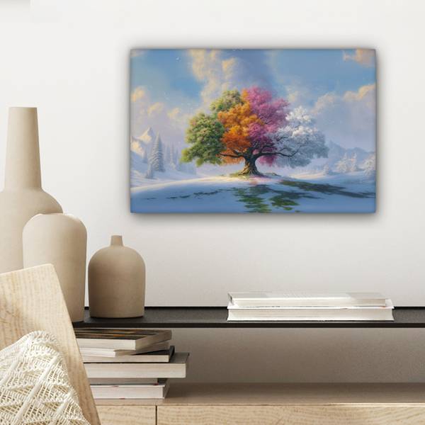 LEINWANDBILD Jahreszeiten 30 x 20 cm