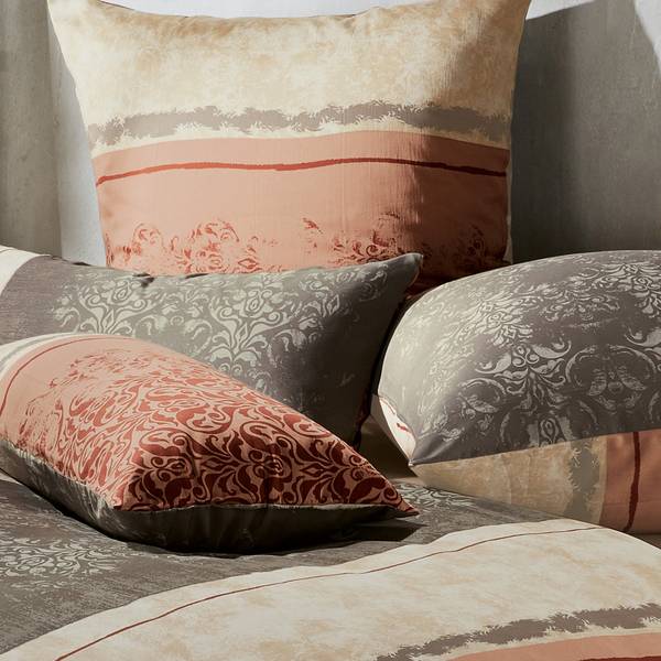 Bettwäsche 166056 Beige - Grau - Rot - Textil - 135 x 1 x 200 cm