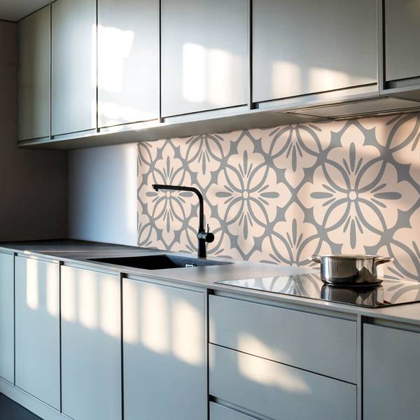 Fliesen Blumen Detail Akzent 4er Set 50 x 50 cm