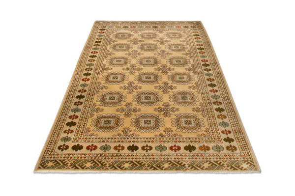 Orientteppich Oriental Beige - Wolle - 126 x 1 x 184 cm