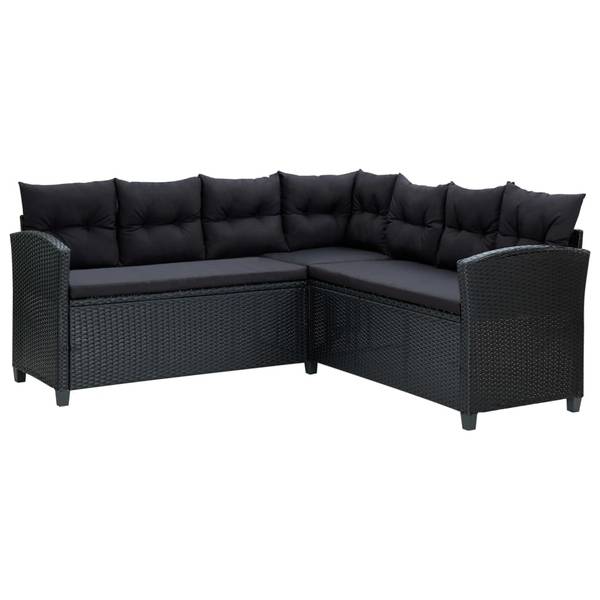 Garten-Sofa-Set 3005114 6-teilig Schwarz