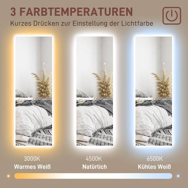 Ganzkörperspiegel 831-889V90CR Glas - 3 x 120 x 40 cm