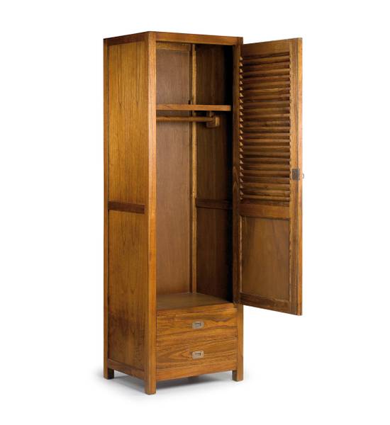 BRAUNER HOLZ-EINZELSCHRANK L 65 cm Braun - Massivholz - 65 x 200 x 50 cm